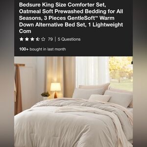 NEW Bedsure King Size Comforter Set - Soft Oatmeal